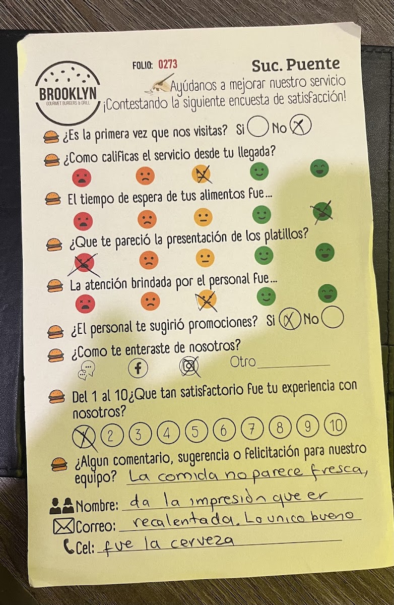 Brooklyn Burger / La Plazuela Menu - Image 1